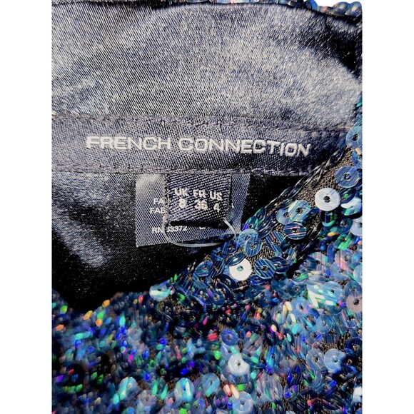 French Connection Celestial Blue Sirius Sequins Cocktail Dress Size 4 MSRP $268 - Picture 3 of 6